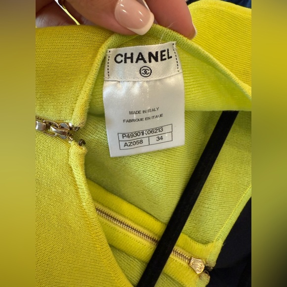 CHANEL Lime Green/Yellow Dress- Buttons - Picture 2 of 7